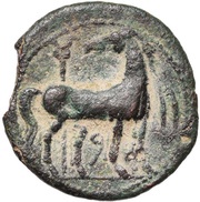 Æ17, Carthaginian Empire, 221 BC - 210 BC reverse image