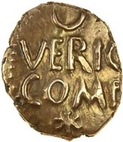 ¼ Stater "Atrebatic J" - Verica obverse image