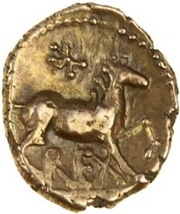 ¼ Stater "Atrebatic J" - Verica reverse image