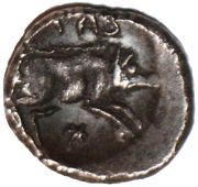 Silver Unit "Trinovantian O" - Tasciovanus, Celtic Britain, 15 BC - 10 BC reverse image