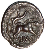 Silver Unit "Atrebatic L" - Epaticcus, Celtic Britain, 35-43 reverse image