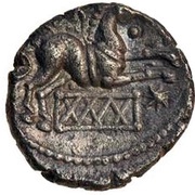 Silver Unit "Cantian J" - Dubnovellaunus, Celtic Britain, 30 BC - 10 BC reverse image