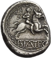 Hexadrachm Biatec type, Central and Eastern Europe (ancient), 75 BC - 1 BC reverse image
