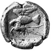 Diobol - Sparadokos horse facing right, Central and Eastern Europe (ancient), 450 BC - 440 BC reverse image