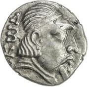 1 Obol - Hyrcodes Bukhara Sogd; with distorted Greek legend obverse image