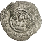 1 Drachm Peroz I imitation; Kobadien; countermark types: 1 / 2 obverse image