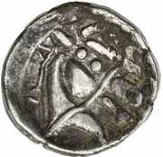 1 Hemidrachm Antiochos imitation; Samarqand; stylized bust, Central Asia (ancient), 1-101 reverse image
