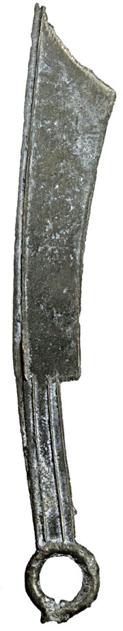 Pointed-tip knife With ideograms reverse image