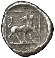 Silver 5 Asses Hippocamp and cerberus reverse image