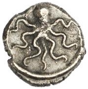 Silver 1 As Octopus series: seven tentacles obverse image