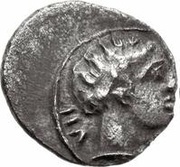 Silver 2½ Asses Male head series II: blank obverse image