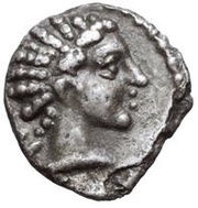 Silver 2½ Asses Male head series II: pentagrams obverse image