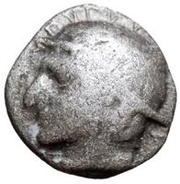 Silver 5 Asses Turms series III: facing left obverse image