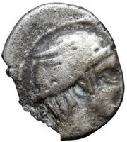 Silver 5 Asses Turms series III: facing right; dots obverse image
