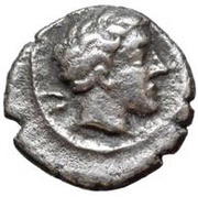 Silver 5 Asses Male head series II: facing right; blank obverse image