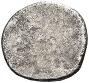 Silver 5 Asses Lion's head series II: facing right, Etruria, 206 BC - 201 BC reverse image