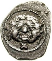 Silver 10 Asses Gorgoneion series I: without dolphins obverse image