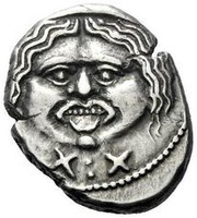 Silver 20 Asses Gorgoneion series II: legend obverse image