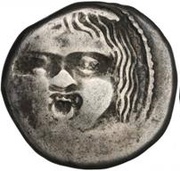 Silver 20 Asses Gorgoneion series II: star obverse image