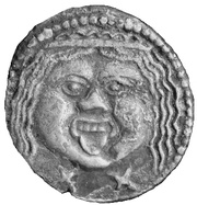 Silver 20 Asses Gorgoneion series II: star with crescent obverse image