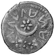 Silver 20 Asses Gorgoneion series II: star with crescent, Etruria, 301 BC - 206 BC reverse image