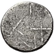 Silver 20 Asses Gorgoneion series II: crossed lines, Etruria, 301 BC - 206 BC reverse image