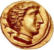 Gold 25 Asses Male head series III obverse image