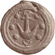 1 Semis Wheel / Anchor; five spokes, Etruria, 240 BC - 225 BC reverse image