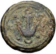 1 Semis Wheel / Anchor; six spokes, Etruria, 240 BC - 225 BC reverse image