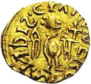 Tremissis - Chilperic I Vermand mint reverse image