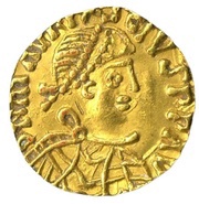 Tremissis In the name of Maurice Tiberius; Vienne mint obverse image