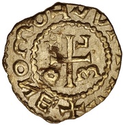 Tremissis - Moneyer Mariulfus Brive mint, Frankish Kingdoms, 590-670 reverse image