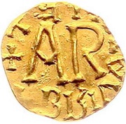 Tremissis - Theudebert II Brioude mint, Frankish Kingdoms, 595-612 reverse image
