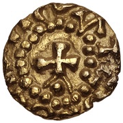 Tremissis - Moneyer Bertechramno Rouen mint, Frankish Kingdoms, 600-670 reverse image
