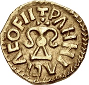 Tremissis anonymous Banassac mint, Frankish Kingdoms, 620-640 reverse image