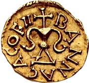 Tremissis - Moneyer Maximinus Banassac mint, Frankish Kingdoms, 620-640 reverse image
