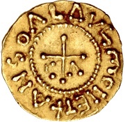 Tremissis - Moneyer Ansoaldus Metz mint, Frankish Kingdoms, 620-660 reverse image