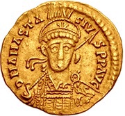 Pseudo-imperial Solidus in the name of Anastasius I obverse image