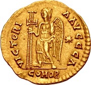 Pseudo-imperial Solidus in the name of Anastasius I, Frankish Kingdoms, 491-511 reverse image
