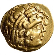 Gold Stater with anthropomorphic horse and winged figure obverse image