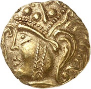 ¼ Stater with tattooed cheek and wolf obverse image