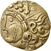 ½ Stater with tattooed cheek and wolf obverse image