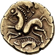 ½ Stater with boars facing left, Gaul, 110 BC - 60 BC reverse image