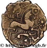 ½ Stater with boars and beaded ringlet, Gaul, 60 BC - 50 BC reverse image
