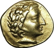 Gold Stater with facing head obverse image
