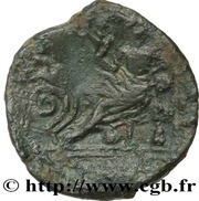 Bronze with the Seated Goddess Class V, Gaul, 40 BC - 30 BC reverse image