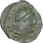 Bronze with helmeted head and horse obverse image