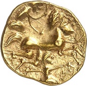 ¼ Stater with hippophorus and flower, Gaul, 80 BC - 50 BC reverse image