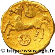 ¼ Stater with lyre and rowel, Gaul, 200 BC - 100 BC reverse image