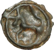 Potin with helmeted head and rosette reverse image